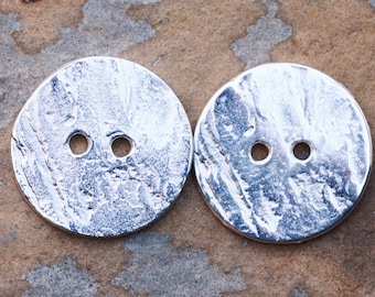 2 Greek Casting Large 20mm Silver Cornflake Button Beads