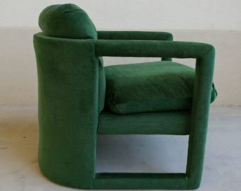 Milo Baughman design for Drexel Club Chair | Mid-Century Modern Barrel Back Chair