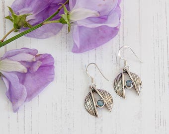 Labradorite Earrings, Silver and Labradorite Drop Earrings, Labradorite Drops