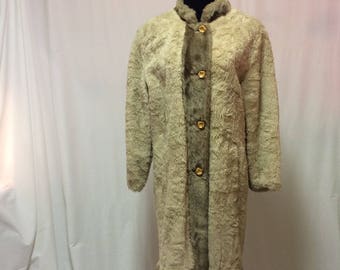 Early 1960's Borg Teddy Bear Faux Fur Coat