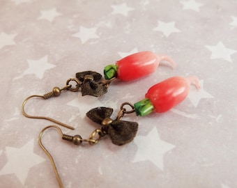 Radish ravanet radish vegetable polymer clay earrings