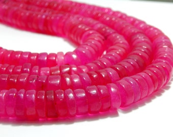 70%OFF Pink Chalcedony Heishi Beads Tyre Shape Size 14.5 mm Approx - - 0P221