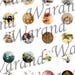 Planche numérique de 20 images digitales de 25mm pour cabochons thème "Japon"