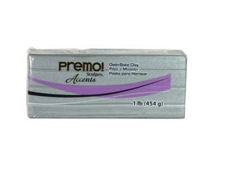 PREMO SCULPEY Silver Polymer Clay Oven Bake Professional Quality