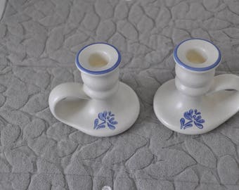 Two Pfaltzgraff Yorktown Candle Sticks
