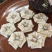 Set of Ivory Burlap Flowers Lace Fabric and Clear Glass Crystal 3" Shabby Chic Fabric Flower Headband scrap booking Flower Wholesale