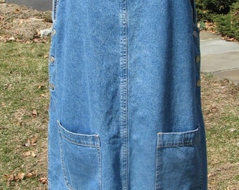 Overall Denim Dress - Vintage - Size M