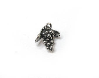 1 bunch of grapes color silver charm