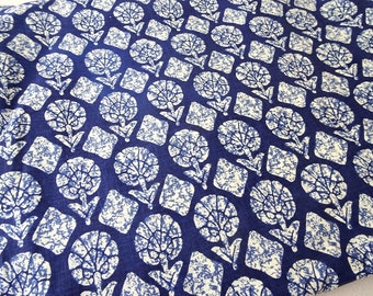 block print fabric, indian fabric, indian block print, indigo blue, half yard