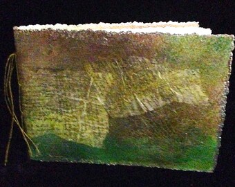 Decoupaged Covered, Hand-Bound, Blank Watercolor Paper Journal 4"x 6"