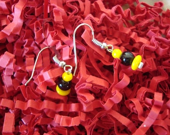 Fancy Black Yellow dangle earrings