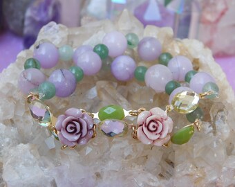 Agate and Aventurine Duo Flower