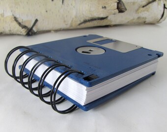 Floppy Disk Notebook JUMBO Brilliant Blue Computer Disk Recycled Geek Gear Blank Mini 125 sheets