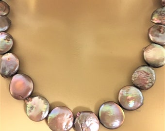 Pearls purple KESHI, stunning necklace 50 cm
