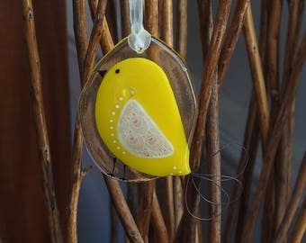 Bird wall decor/Locket / glass