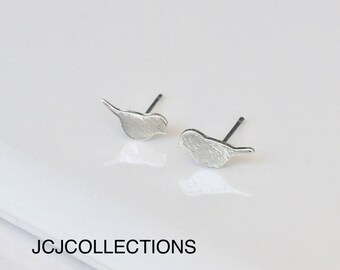 Tiny Bird Stud Silver Earrings