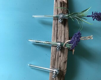 Handmade test tube bud vase holder