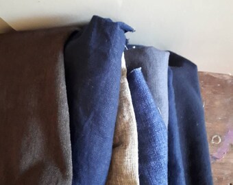 LINEN + WOOL FABRIC / mix bundle / remnants / runningthreads