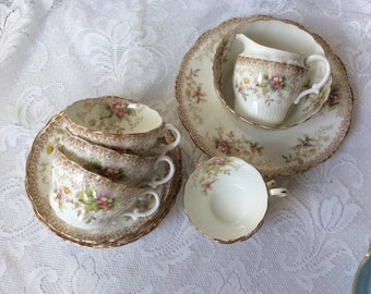 Vintage R&D 21 Piece Antique Victorian Teaset Floral pattern