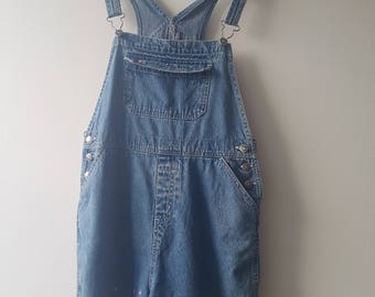 Embroidery vintage denim overalls