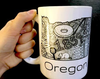 Oregon, big mug, smart, educational, teacher gift,office mug,geography,customized,personalized,State Design, coffee Mug, Coffee Lovers, gift