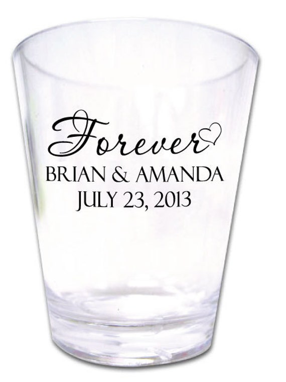 200 Wedding Favors Personalized Plastic Shot Glasses New