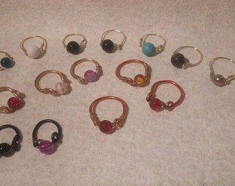 Handmade beaded rings