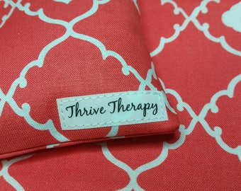 Coral Quatrefoil Neck Wrap Handmade Eye Cover Set FREE SHIPPING