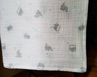 Large Cotton Muslin Gauze Swaddle Blanket - Disney Dumbo