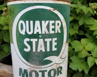 Antique Quaker State Motor Oil Can-NICE!