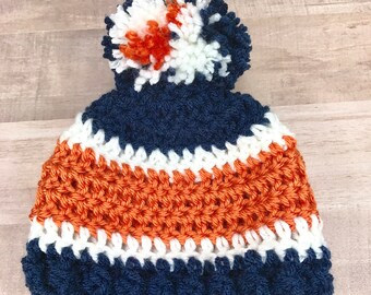 Newborn baby hat, Detroit tigers hat, crochet baby hat, baby boy hat, baby girl hat