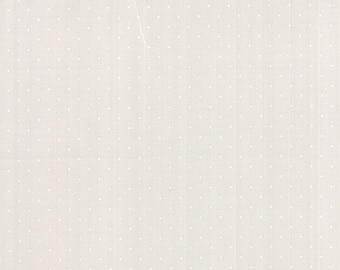 Modern Background Paper Pindot White on Fog, Brigitte Heitland, Zen Chic, Moda Fabrics, 100% Cotton Fabric, 1588 22
