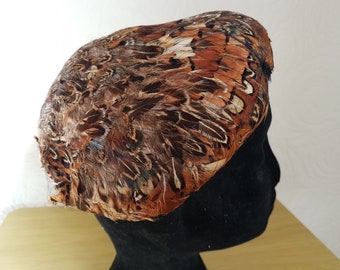 1930's pheasant feather hat