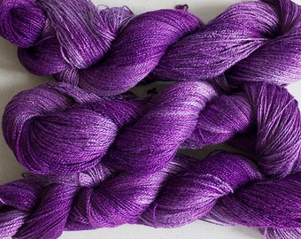 Fine Bamboo, Hand Painted yarn, 300yds - Grape