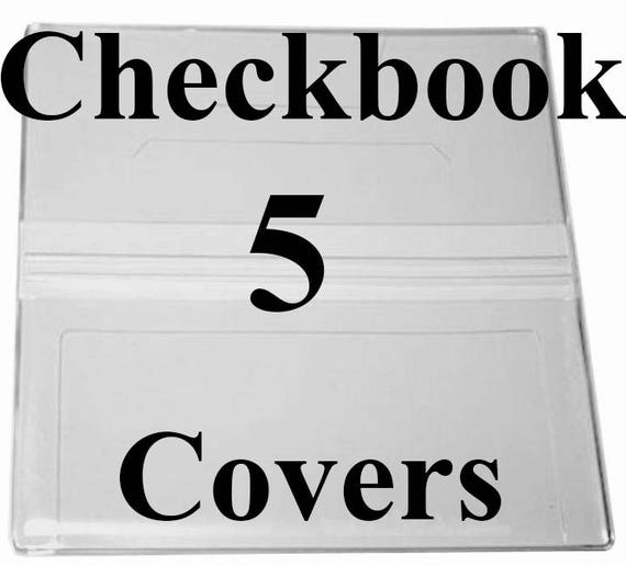 5 Clear Checkbook Covers Vinyl Checkbook Covers New Embroidery