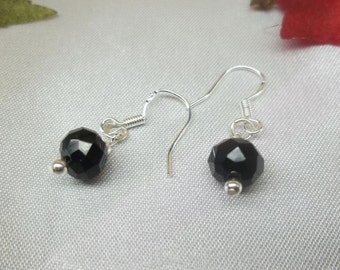 Black Spinel Earrings Dangle Earrings 925 Sterling Silver Earrings or 14k Gold Filled Earrings BuyAny3+Get1 Free
