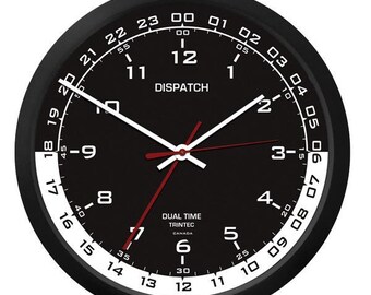 Trintec 10" DISPATCH Dual Time Clock Black/White Face DSP-04