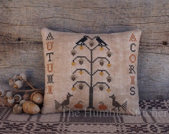 Autumn Acorns...Primitive PAPER Cross Stitch Pattern By The Humble Stitcher