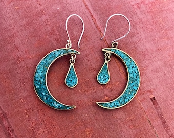 Sterling Silver Turquoise Inlay Earrings