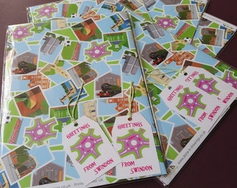 Swindon Wrapping Paper & Tags Pack