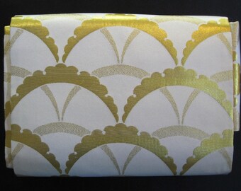 Golden Arches - Vintage Japanese Nagoya Obi Silk Traditional Belt Sash Collectible