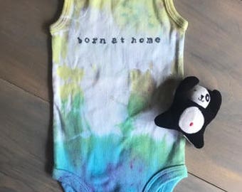 3m tie dye, born at home, onesie for your hippie child