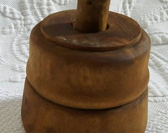 Antique BUTTER MOLD press with bird image