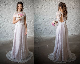 Wedding Dress / Boho Wedding Dress/ Vintage Wedding Dress