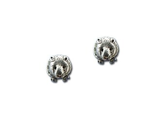 Pewter Hamster Post Earrings