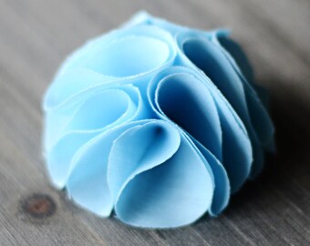 light pale blue / wholesale shabby chic fabric flowers / wedding flowers / embellishments appliques diy supplies / headband flowers