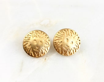 Vintage Gold Lion Head Earrings