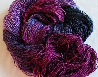 Handpainted Yarn-Soft Rayon Boucle Sport Wt. - 300 yds - DARK KNIGHT