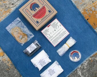 Natural Indigo Blu Kit, Dye kit, Shibori kit, TIE DYE, make your own indigo clothing, handmade, indigofera tinctoria, Pre-reduced Indigo