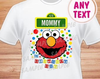 Mommy of the Birthday Boy. Sesame Street Elmo Digital File. Printable Iron on Transfer. Family Birthday Shirts. Elmo Instant Download.